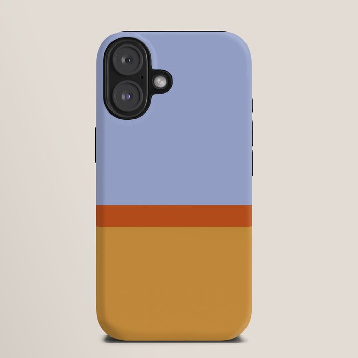 70s Summer Color Block Blue and Orange iPhone Case