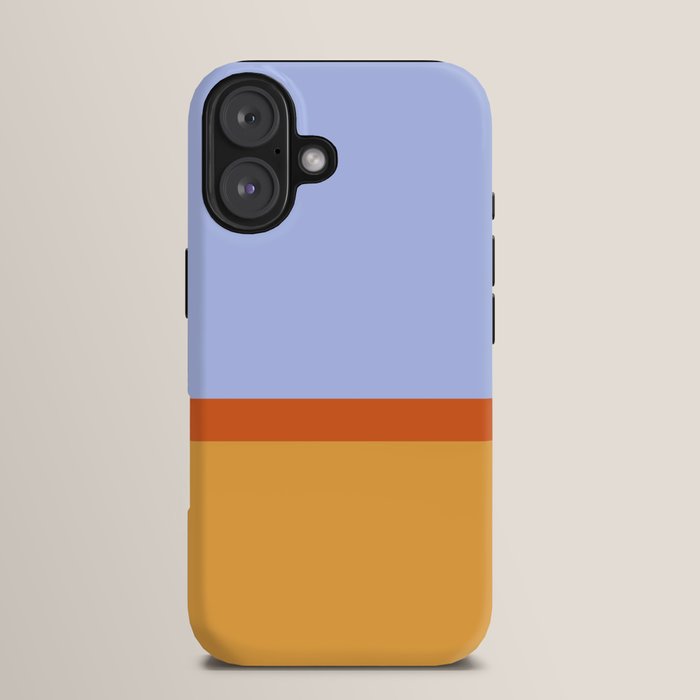 70s Summer Color Block Blue and Orange iPhone Case