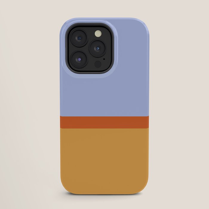 70s Summer Color Block Blue and Orange iPhone Case