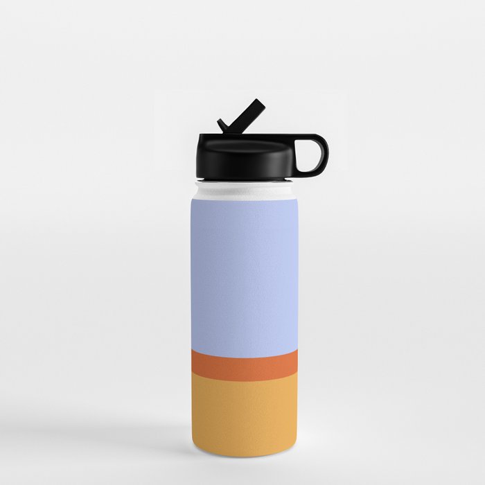 70s Summer Color Block Blue and Orange Water Bottle