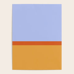 70s Summer Color Block Blue and Orange Poster