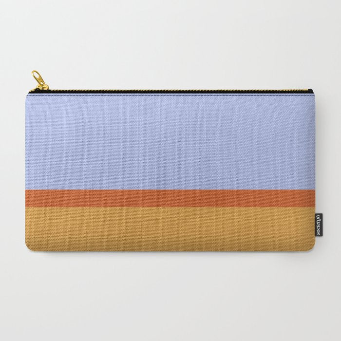 70s Summer Color Block Blue and Orange Carry All Pouch