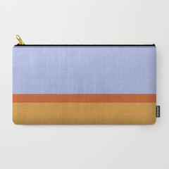 70s Summer Color Block Blue and Orange Carry All Pouch