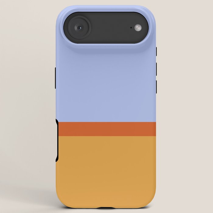 70s Summer Color Block Blue and Orange iPhone Case
