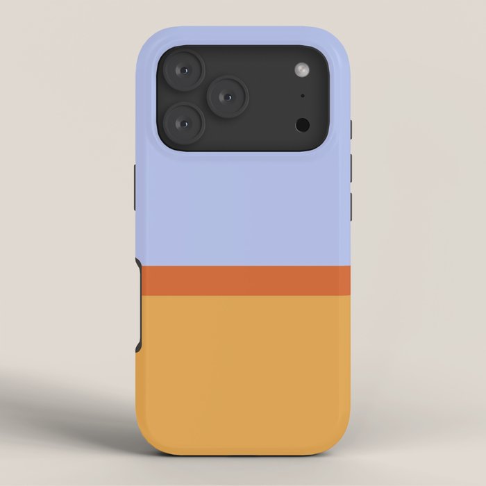 70s Summer Color Block Blue and Orange iPhone Case