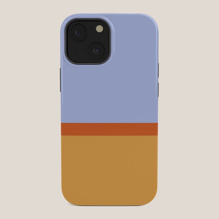 70s Summer Color Block Blue and Orange iPhone Case