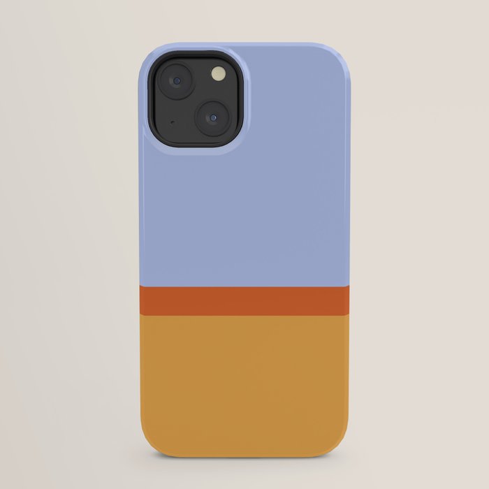 70s Summer Color Block Blue and Orange iPhone Case