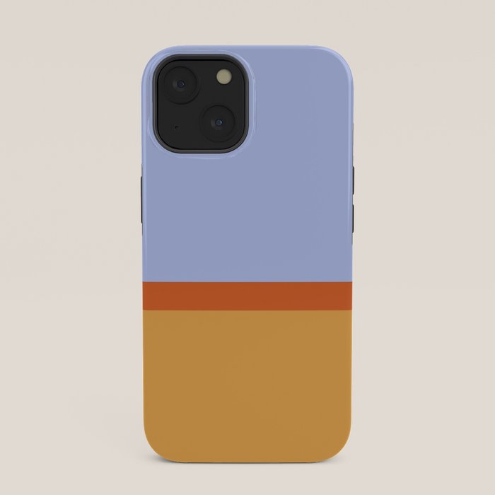 70s Summer Color Block Blue and Orange iPhone Case