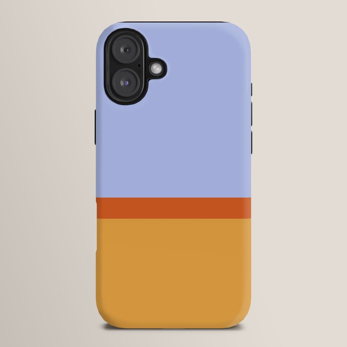 70s Summer Color Block Blue and Orange iPhone Case