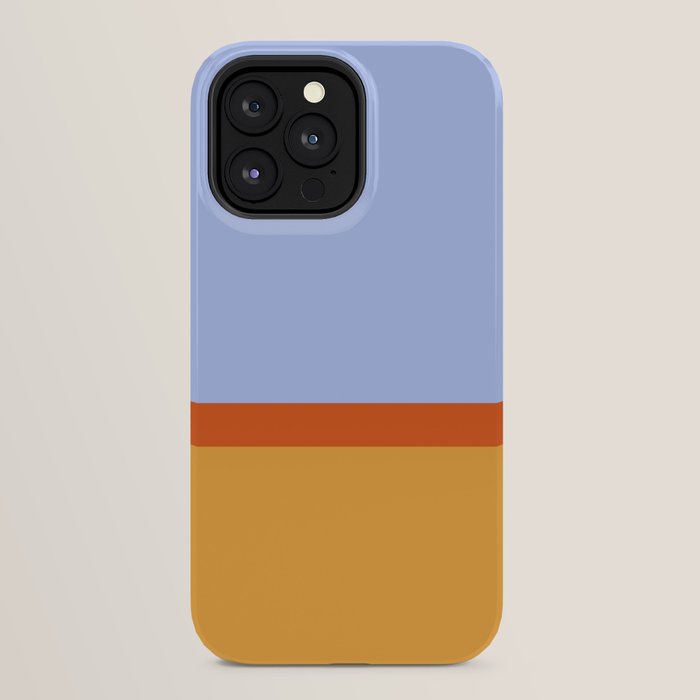 70s Summer Color Block Blue and Orange iPhone Case