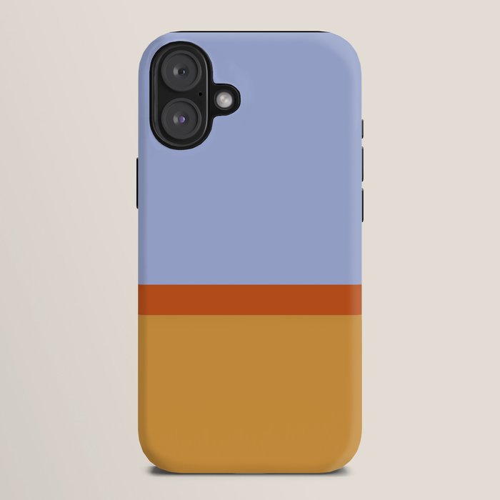 70s Summer Color Block Blue and Orange iPhone Case