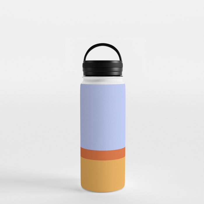 70s Summer Color Block Blue and Orange Water Bottle