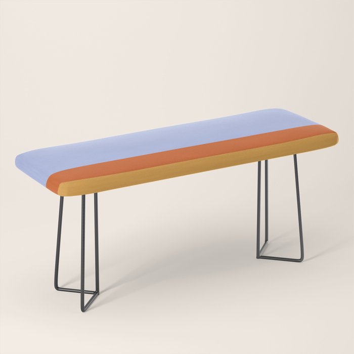 70s Summer Color Block Blue and Orange Bench