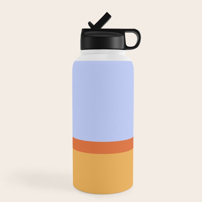 70s Summer Color Block Blue and Orange Water Bottle