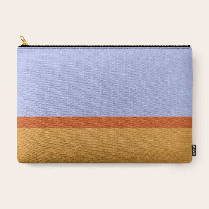 70s Summer Color Block Blue and Orange Carry All Pouch