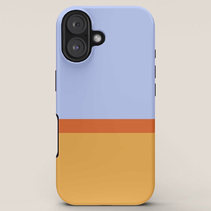 70s Summer Color Block Blue and Orange iPhone Case