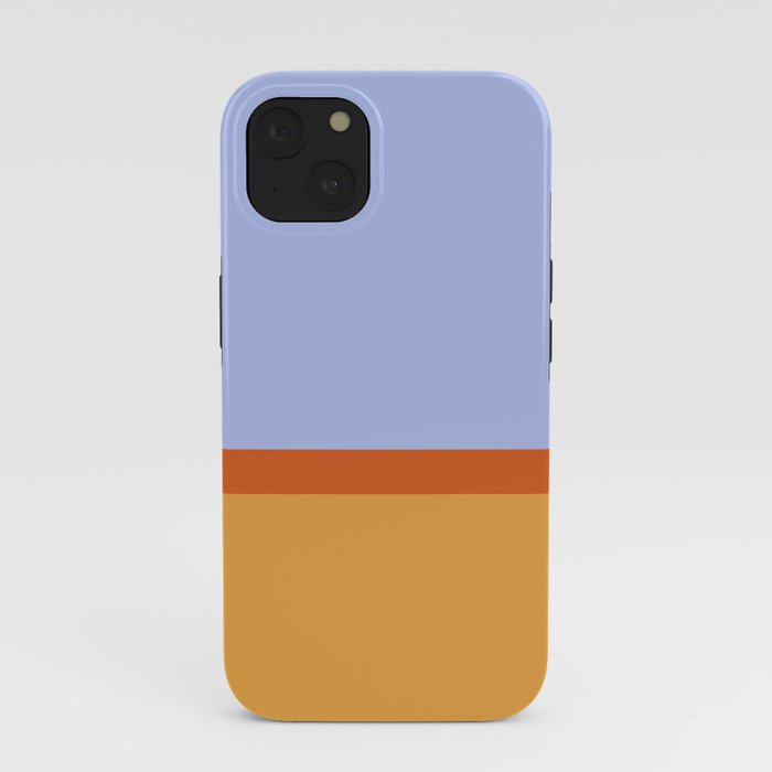 70s Summer Color Block Blue and Orange iPhone Case