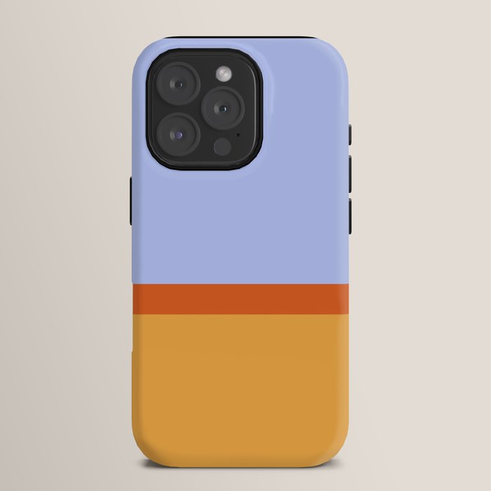 70s Summer Color Block Blue and Orange iPhone Case