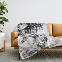 Cats Decorating The Christmas Tree' Vintage Cat Art by Louis Wain Throw Blanket