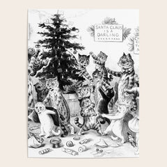 Cats Decorating The Christmas Tree' Vintage Cat Art by Louis Wain Poster