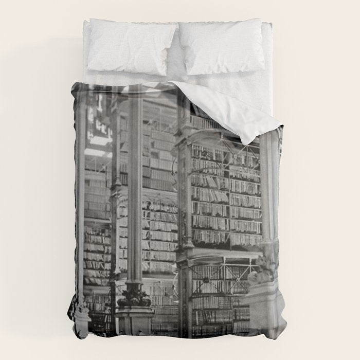 A Book Lover's Dream - Cincinnati Public Library black and white photographs / black and white photo Duvet Cover