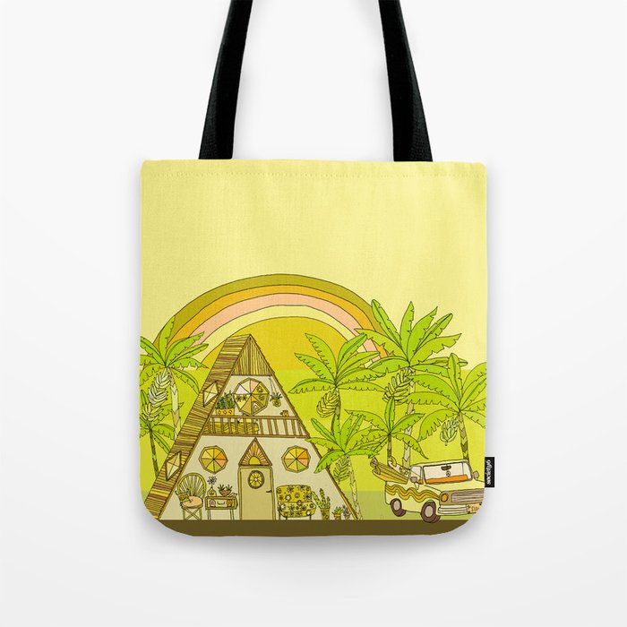 a frame simple living // banana pancakes // retro surf art by surfy birdy Tote Bag