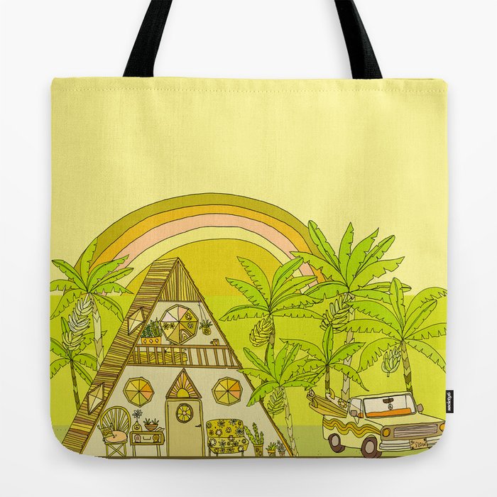 a frame simple living // banana pancakes // retro surf art by surfy birdy Tote Bag
