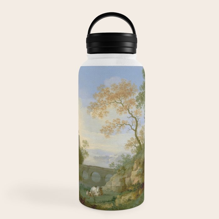 A Landscape with Distant Classical Ruins, a Bridge, Figures, and Cattle Water Bottle