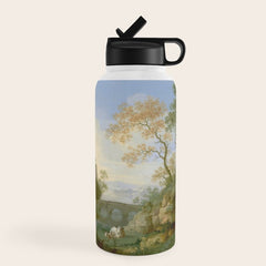 A Landscape with Distant Classical Ruins, a Bridge, Figures, and Cattle Water Bottle