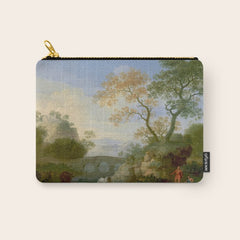 A Landscape with Distant Classical Ruins, a Bridge, Figures, and Cattle Carry All Pouch