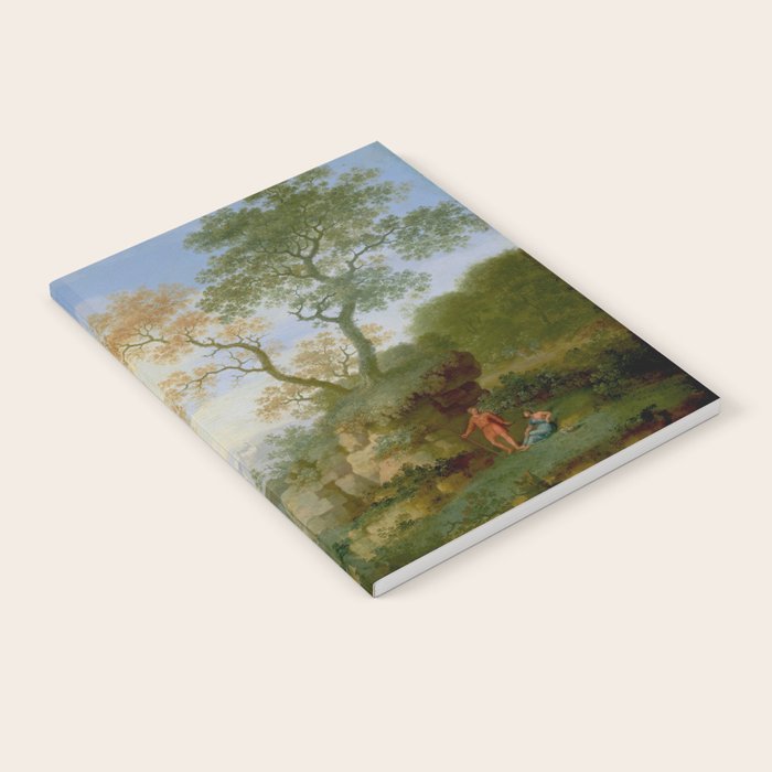 A Landscape with Distant Classical Ruins, a Bridge, Figures, and Cattle Notebook