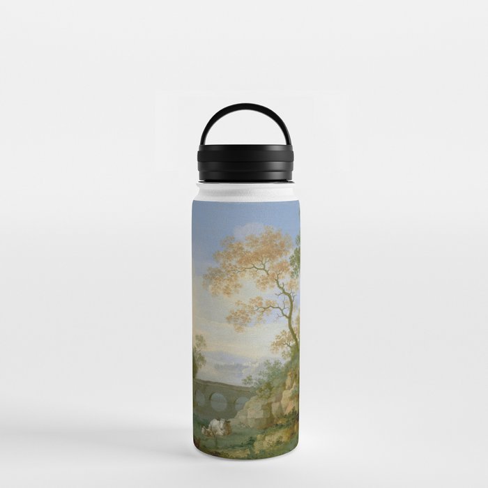 A Landscape with Distant Classical Ruins, a Bridge, Figures, and Cattle Water Bottle