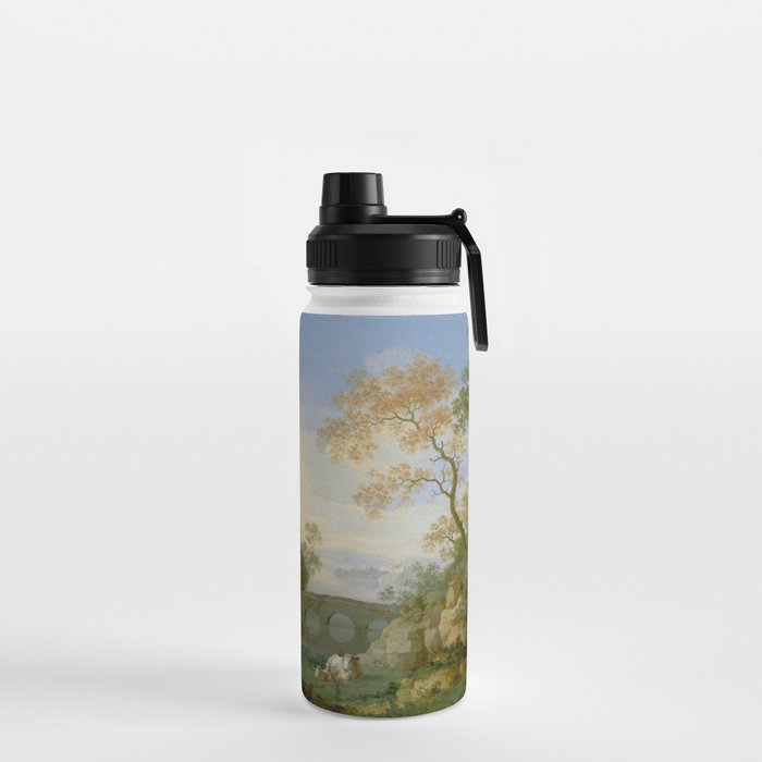A Landscape with Distant Classical Ruins, a Bridge, Figures, and Cattle Water Bottle