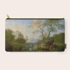 A Landscape with Distant Classical Ruins, a Bridge, Figures, and Cattle Carry All Pouch