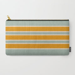 70s Style Mint Orange White Retro Stripes Pomona Carry All Pouch