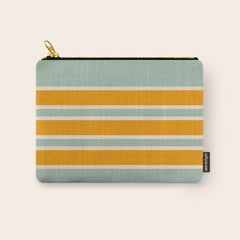 70s Style Mint Orange White Retro Stripes Pomona Carry All Pouch