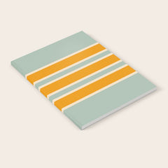 70s Style Mint Orange White Retro Stripes Pomona Notebook