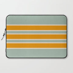 70s Style Mint Orange White Retro Stripes Pomona Laptop Sleeve