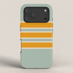 70s Style Mint Orange White Retro Stripes Pomona iPhone Case