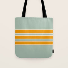 70s Style Mint Orange White Retro Stripes Pomona Tote Bag
