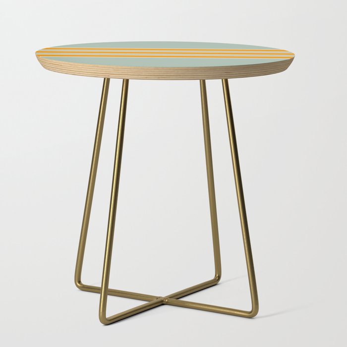 70s Style Mint Orange White Retro Stripes Pomona Side Table