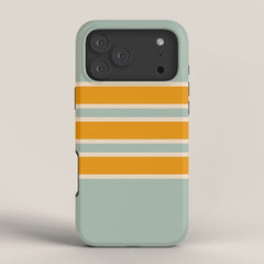 70s Style Mint Orange White Retro Stripes Pomona iPhone Case