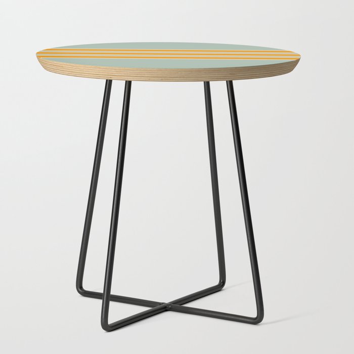 70s Style Mint Orange White Retro Stripes Pomona Side Table