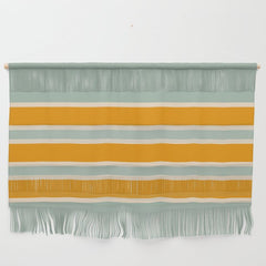 70s Style Mint Orange White Retro Stripes Pomona Wall Hanging