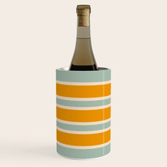 70s Style Mint Orange White Retro Stripes Pomona Wine Chiller