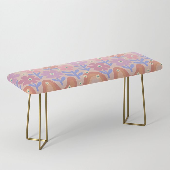 70s Retro Floral vibe Bench