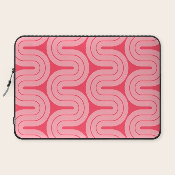 70s Throwback Wavy Stripes Pattern Laptop Sleeve