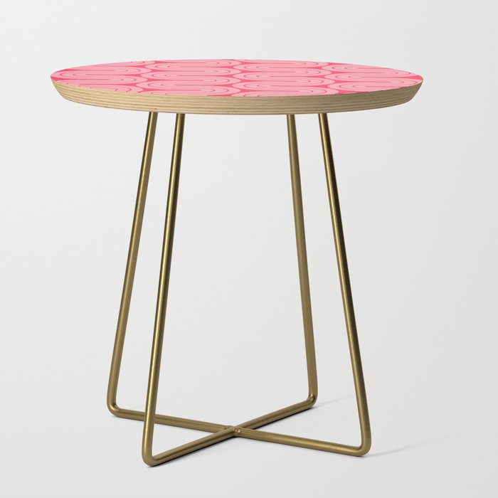 70s Throwback Wavy Stripes Pattern Side Table