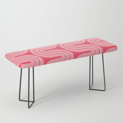 70s Throwback Wavy Stripes Pattern Bench