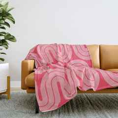 70s Throwback Wavy Stripes Pattern Throw Blanket